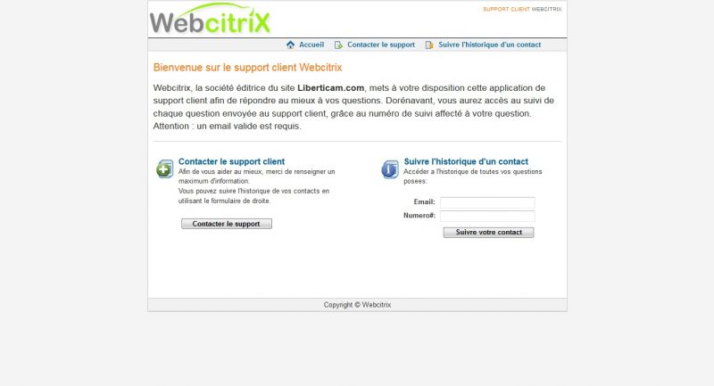 Webcitrix interface